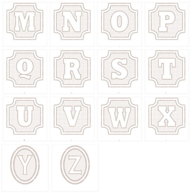 knockdown stitch monogram set